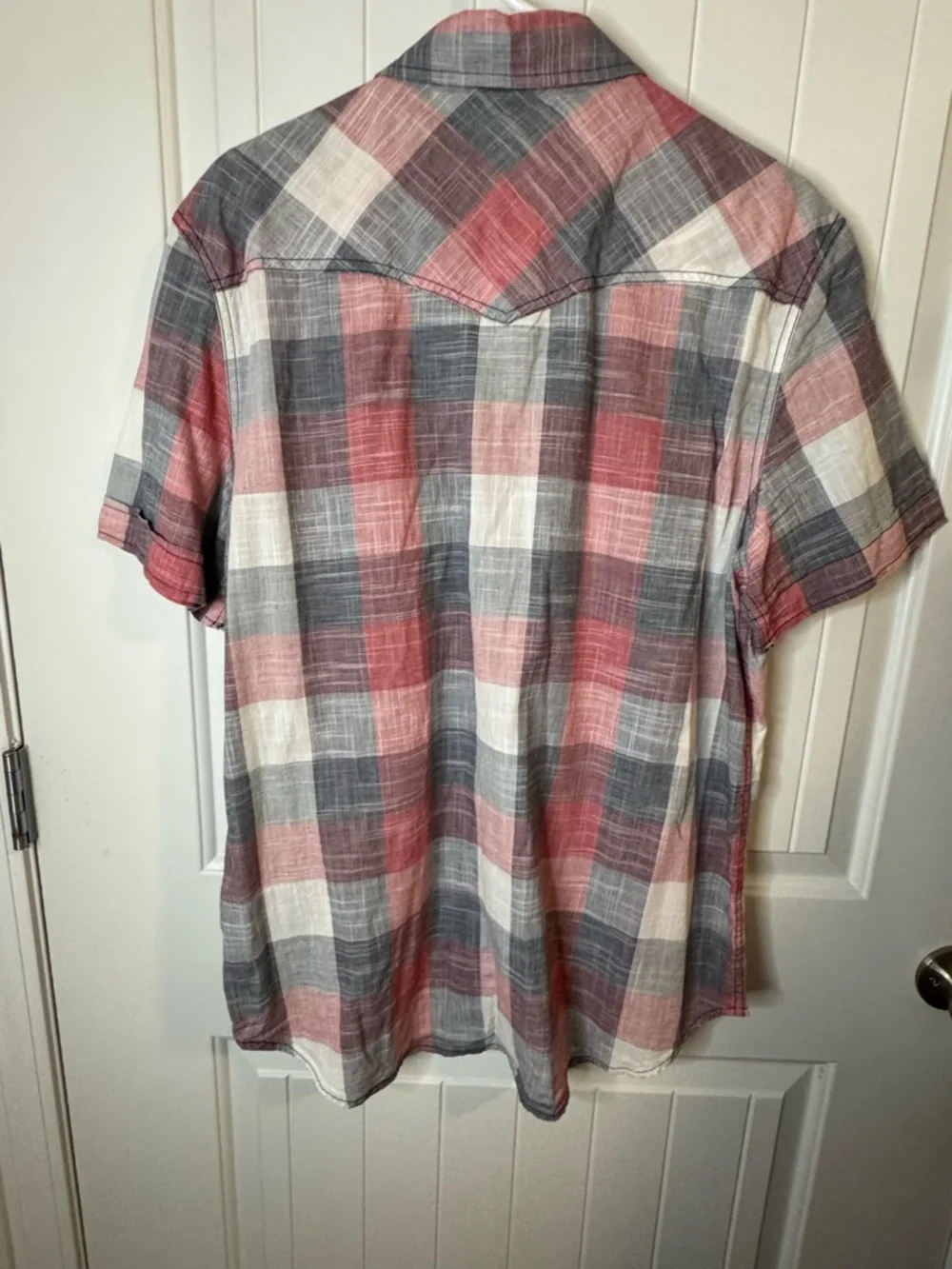 True Religion Mens XL Western Pearl Snap Plaid Shirt Cowboy